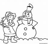 Coloring Snowman Winter Pages Printable sketch template
