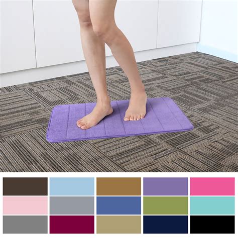memory foam absorbent bath floor  slip mat rug shower carpet purple