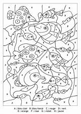 Coloriages Magiques Magique Lettres Colorier Poissons Cp sketch template