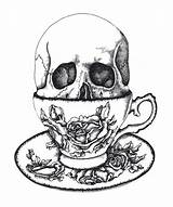 Teacup Desene Scheleti Skulls Rebloggy sketch template