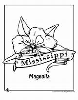 Coloring Pages Mississippi Flower State Tennessee Vols Kids Color Flag Print Printable Embroidery Getcolorings Tattoos sketch template