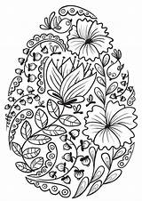 Easter Coloring Egg Pages Printable Floral Eggs Adults Colouring Pretty Color Flower Adult Spring Decorations Zendoodle Beautiful Sheets Bunny Books sketch template