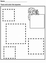 Tracing Square Preschool Pages Shapes Coloring Worksheets Shape Printable Worksheet Preschoolers Squares Kindergarten Kids Activities Activity Print Toddler Printables Templates sketch template