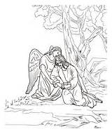 Garden Coloring Jesus Gethsemane Arrested Agony Pages Printable sketch template