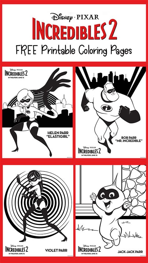 incredibles  printable coloring pages