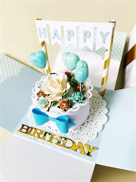 happy birthday diy blank explosion surprise box card design craft