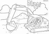 Blippi Excavator sketch template