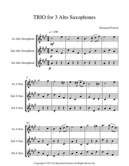 preview trio  alto saxophones  alto saxophone easybeginner  sheet