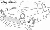 Coloring Chevy Pages Bel Air Car Cars Old Drawing Printable Muscle Kids Vintage Print 57 Color Classic Clipart Colouring Chevrolet sketch template