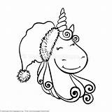 Coloring Unicorn Christmas Pages Cute Getcoloringpages sketch template