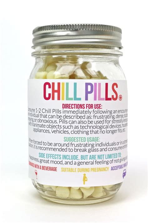 digital chill pill labels chill pill jar labels easy diy gift ideas
