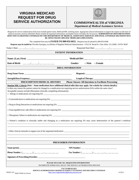 Free Virginia Medicaid Prior Authorization Form Pdf – Eforms
