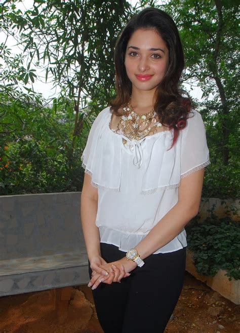 high quality bollywood celebrity pictures tamanna bhatia looks super hot in white top and black