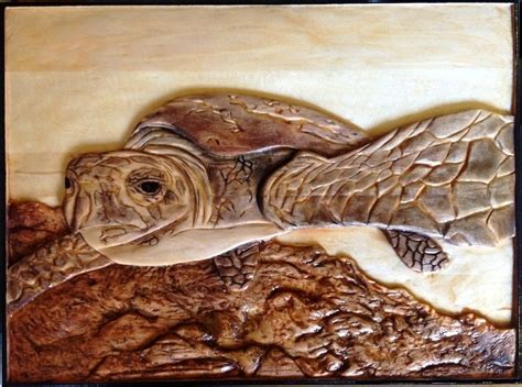 custom  sea turtle  relief carvings  mark ash
