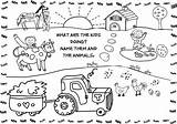 Farm Coloring Pages Animals Animal Kids Printable Color Printables Preschool Activity Worksheet Kid sketch template