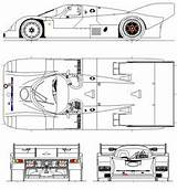 Cutaway Blueprints Mazda Imsa 787b Indy sketch template