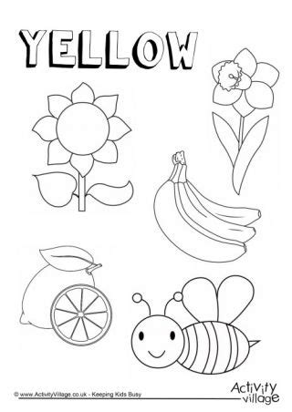 yellow  colouring page color worksheets  preschool color
