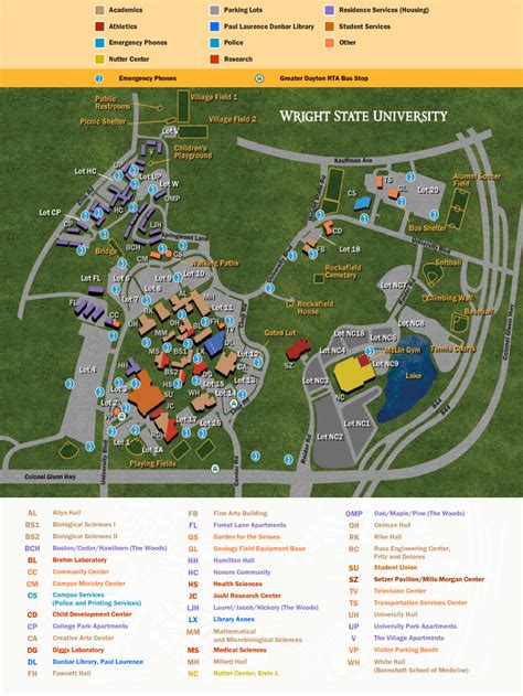 campus map music college of liberal arts wright state university