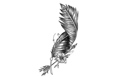 Feather Drawing Tattoo