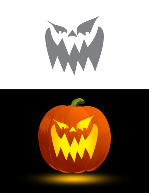 printable scary jack  lantern face pumpkin stencil