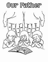 Prayer Coloring Pages Praying Lord Children Printable Kids Child Father Color Drawing Parents Lords Adults Heaven Bible Kjv Who Family sketch template
