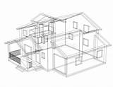 Blueprint Architect Isolated House Big sketch template