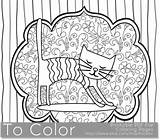 Coloring Cat Whimsical Adults Book Printable Cats Etsy Pdf sketch template