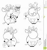 Coloring Cows Clip Cartoon Happy Book Preview sketch template