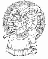 Christmas Claus Mrs Coloring Santa Pages Colorit Drawing Print Colorful Couple Favorite Courtesy sketch template