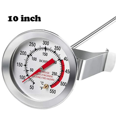 mechanical meat thermometer instant read long stem waterproof  battery required