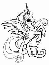 Pony Coloring Pages Princess Little Celestia Luna Drawing Shimmer Sunset Getcolorings Outline Getdrawings Printable Color Colorings sketch template