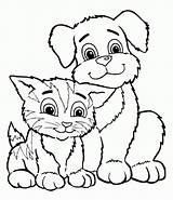 Coloring Puppy Kitten Pages Popular sketch template