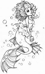 Mermaid Drawing Drawings Pages Coloring Choose Board sketch template