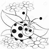 Coloring Ladybug Pages Printable Kids Marguerite Bugs Daisy Insect Drawing Bee Print Color Illustration Pagina Madeliefje Cartoon Coccinelle 30seconds Designlooter sketch template