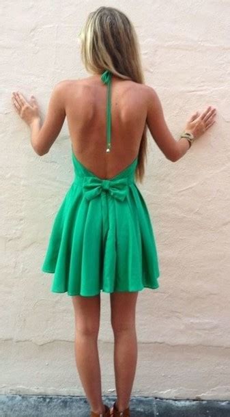 Dress Clothes Green Summer Green Dress Halter Dress Backless