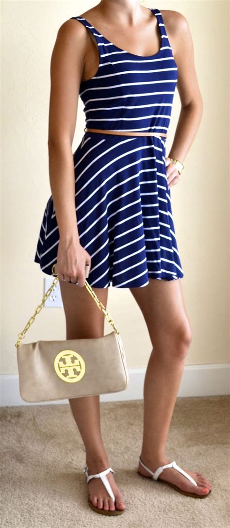 outfit post navy and white dress white sandals