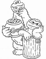 Oscar Grouch Coloring Pages Printable Getcolorings Color Print sketch template