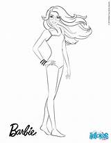 Suit Bathing Barbie Coloring Pages Suits Printable Barbies Swimming Paper Swimsuit Template Swimwear Doll sketch template
