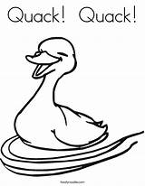 Quack Duck Saying Clipart Coloring Template sketch template