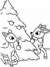 Coloring Rudolph Christmas Pages Tree Clarice Reindeer Color Print Decorated Rudolf Printable Template Getcolorings Kids Size Popular sketch template