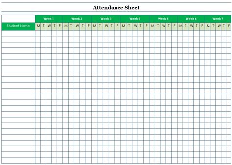 employee attendance tracker  attendance sheet printable