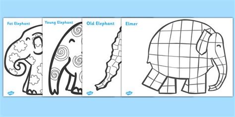 elmer patterns colouring sheets classroom displays classroom themes