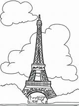 Coloring Tower Eiffel Pages Kids Printable Getdrawings sketch template