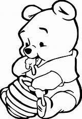 Pooh Winnie Coloring Pages Clipartmag Eating Baby sketch template