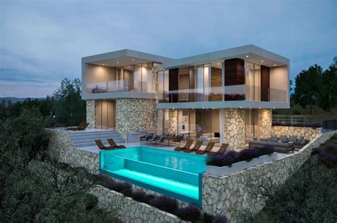 nove kamene kuće vrbnik dizajnerska vila s bazenom i panoramskim
