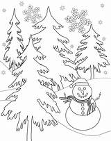 Winter Coloring Pages Scenes Printable Snowflake Scene Snowflakes Snowman Snow Christmas Adults Clip Color Print Para Pdf Scenery Kids Holiday sketch template