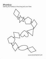 Rhombus Shape Preschool Shapes Worksheet Activity Cleverlearner Sheets Activities sketch template