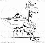 Cruise Cartoon Tourist Boat Clip Posing Male Toonaday Royalty Outline Illustration Rf Clipart 2021 sketch template