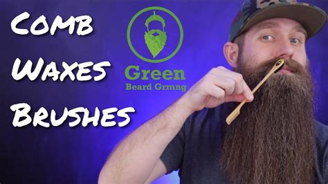 Sapling Mustache Brush Comb And Tree Topped Waxes New Green Beard
