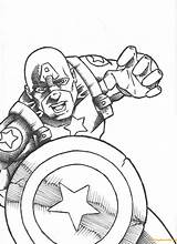 Captain America Coloring Pages Printable Avenger Kids First American Color Soldier Sketch Print Avengers Sheets Superhero Heroes Face Mightiest Super sketch template